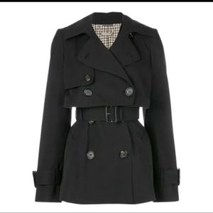 Alexander McQueen Short Belted Trench Coat in Black Cotton IT Size 40